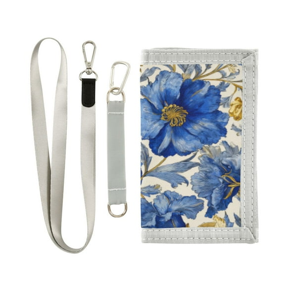 Novelty Wallets Foldable Novelty Wallets Prefect Gifts for Every Scene Beautiful Blue Floral Style