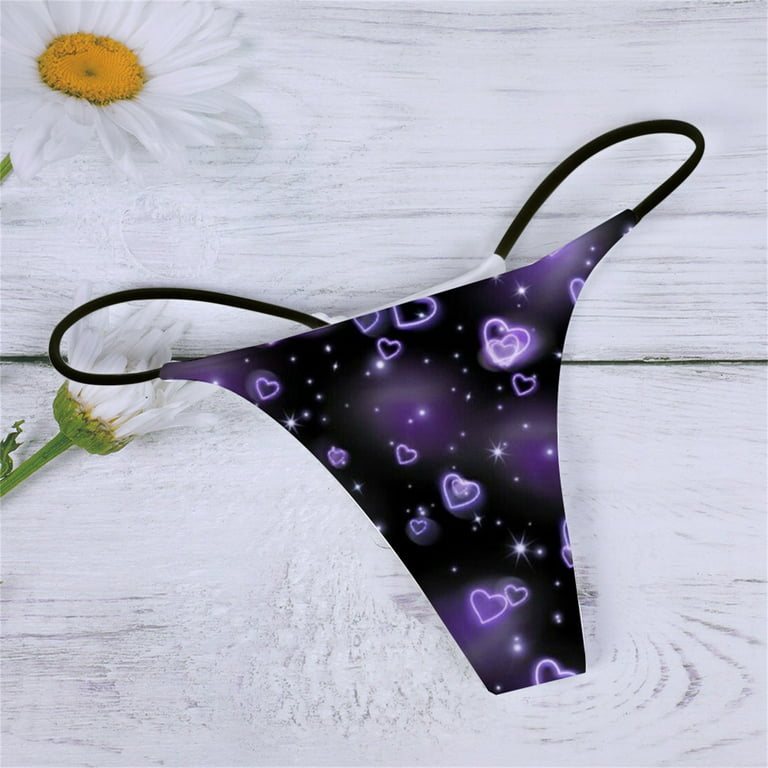 zuwimk Womens Panties ,Women's Micro Thongs Tiny Panties Underwear Purple,XL