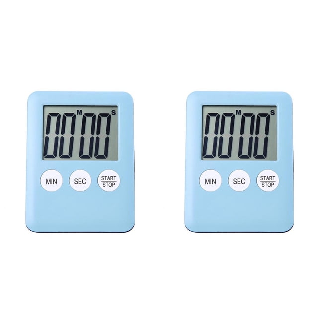 (Lot de 2) Rinsvye Grande Minuterie de Cuisine Numérique Lcd une Minute Minuterie de Sable Minuterie de Cuisson Compte à Rebours jusqu'à 24 Heures Réveil Magnétique