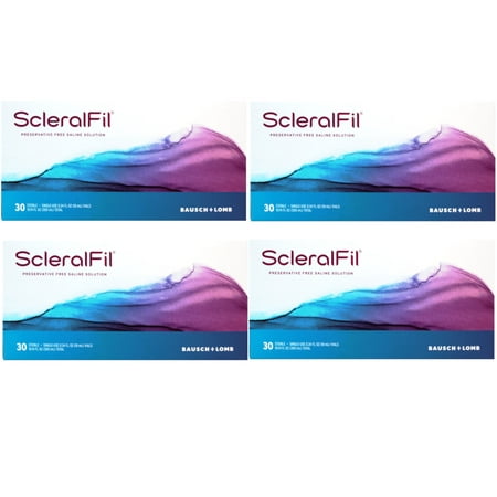 ScleralFil Preservative Free Saline Solution, 0.34 Fl Oz Vials, 30 Count (Pack of 4)