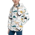 thumbnail image 2 of Salouo Cute Whale Pattern Hoodie Sweatshirt for Youth, Fall Pullover Hoodie Sweatshirt Long-Sleeve Pullover Hooded Sweatshirt-X-Large, 2 of 6