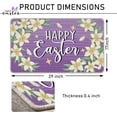 thumbnail image 3 of Happy Easter Lily Flowers Decorative Front Door Mat, Purple Floral Doormat Indoor Outdoor Non-Slip Floor Entryway Rug, Spring Home Kitchen Decoration 17x30 Inch, 3 of 6