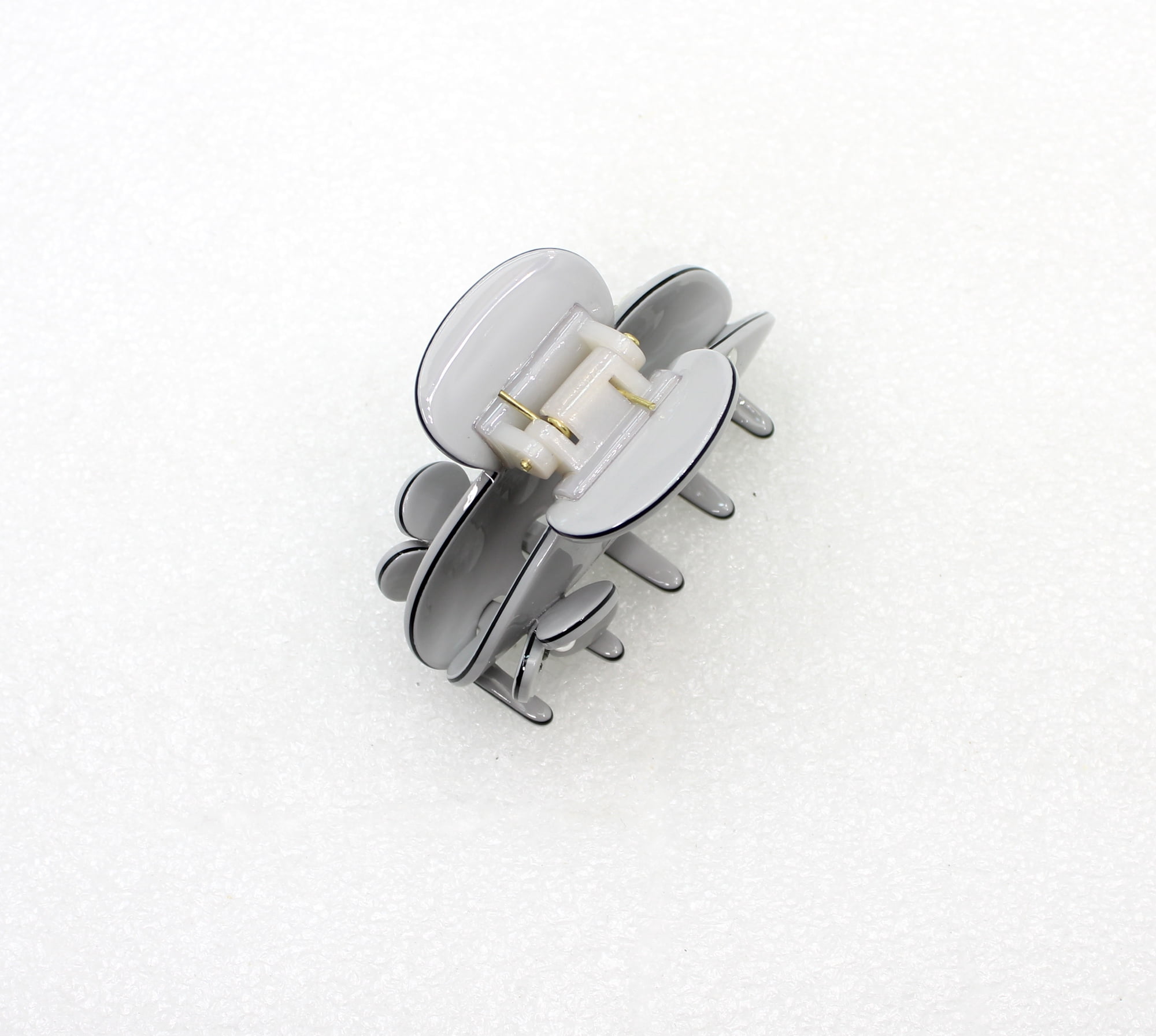 Faship Gray Cellulose Acetate Floral Art Deco Hair Claw Clips