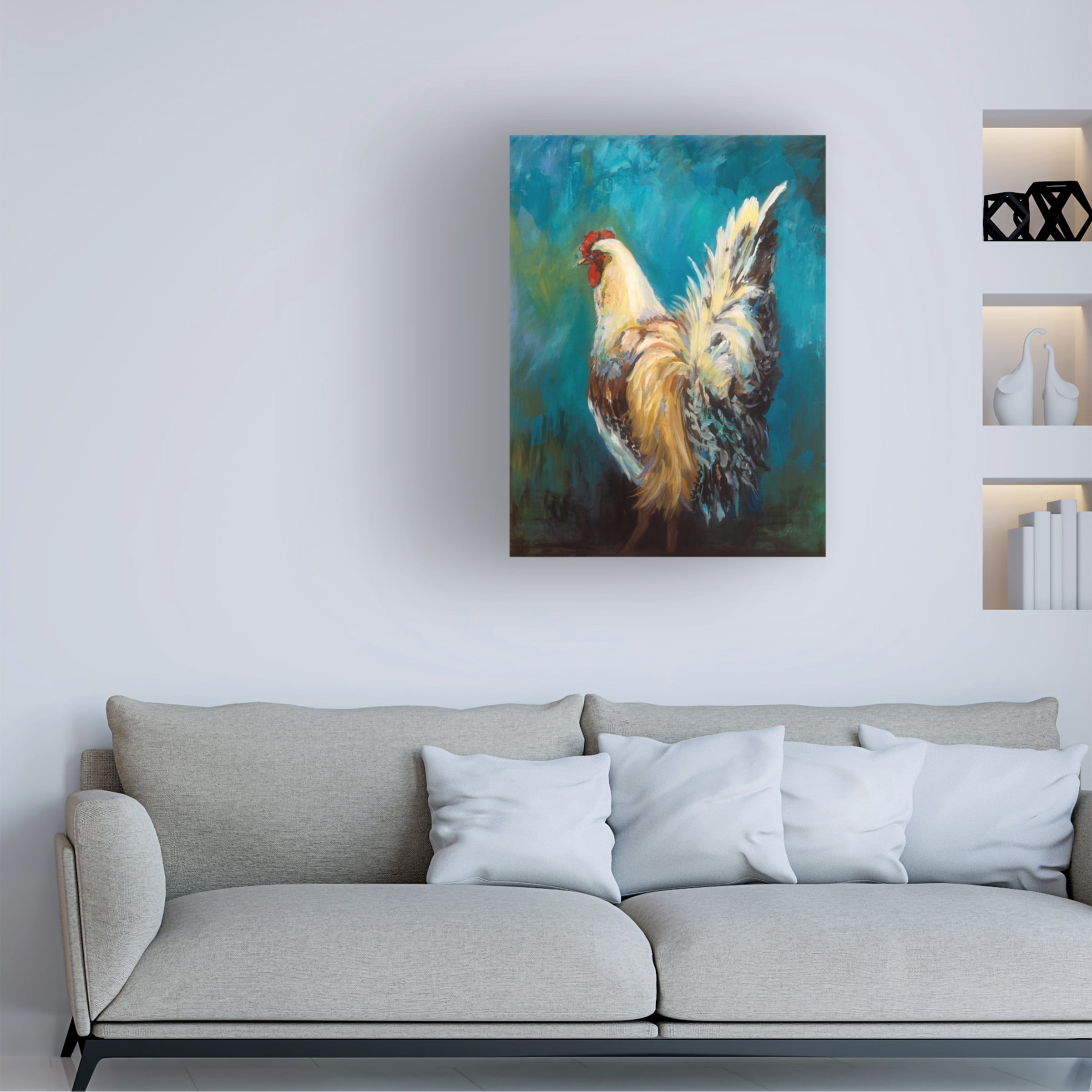 Trademark Fine Art 'Abstract Chicken Portrait' Canvas Art by Jeanette Vertentes