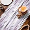 thumbnail image 3 of Purple Vintage Table Runner - 60 Inch Long Striped Painting Retro Abstract Art Cotton and Linen Blended Dress Scarves Farmhouse Table Runner for Kitchen Dining, Coffee Table, 13" x 60", 3 of 8