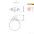 thumbnail image 5 of ANGARA Japanese Akoya Cultured Pearl Trio Diamond Ring in 14K White Gold for Women | June Birthstone, Birthday, Anniversary, Jewelry Gift for Women | Pearl Ring, 5 of 9