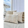 thumbnail image 2 of Beach Club Beige Stripe Indoor Outdoor Pillow 24x24, 2 of 9