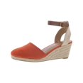 thumbnail image 1 of Style & Co. Womens Mailena Faux Suede Buckle Wedge Sandals Orange 9 Medium (B,M), 1 of 3