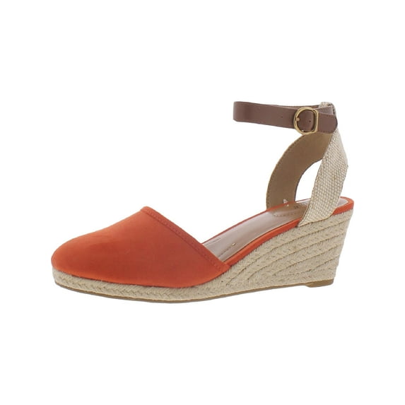 Style & Co. Womens Mailena Faux Suede Buckle Wedge Sandals Orange 9 Medium (B,M)