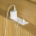 thumbnail image 4 of Miniyam Full XL Size Bed with Textured Wave-Panel Headboard and Charging Station, Woodgrain Storage Shelf with USB and Outlets for Adult, Natural, 4 of 7