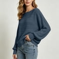 thumbnail image 5 of CHGBMOK Women's Long Sleeve Knit Sweaters Crew Neck Tunic Tops Fall Casual Pullover Balloon Sleeve Blouses, 5 of 8