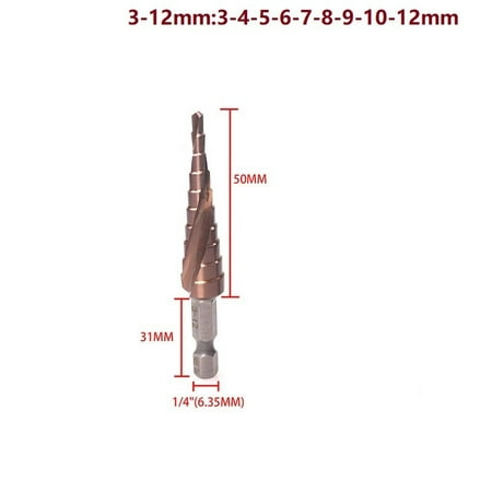

M35 5% Cobalt Step Drill Bit 3-12 4-22 6-24 HSS-CO HSS Cone Metal Drill Bit