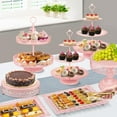 thumbnail image 4 of Pink Dessert Table Display Set Cake Stand, Metal Tiered Cupcake Holder Food Candy Plate Serving Tower Tray Platter With Tong, Cake Knife and Server Set For Wedding Baby Shower Celebration Decor 11PCS, 4 of 13