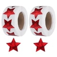 thumbnail image 1 of Uxcell 2 Rollos de Etiquetas Autoadhesivas en Forma de Estrella Brillantes de 1 Pulgada, Rojo (C-82-25), 1 of 5