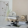 thumbnail image 2 of Bloomingville Decorative Half Moon Marble Mantel Clock, Beige and Black, 2 of 3