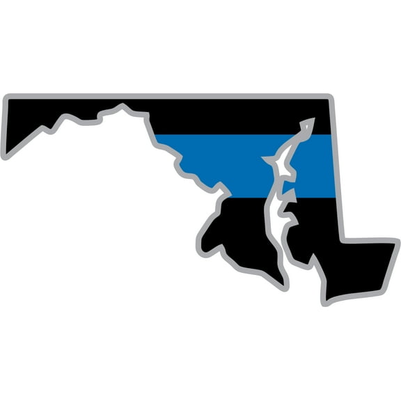3.8 Inch Thin Blue Line Maryland State Decal