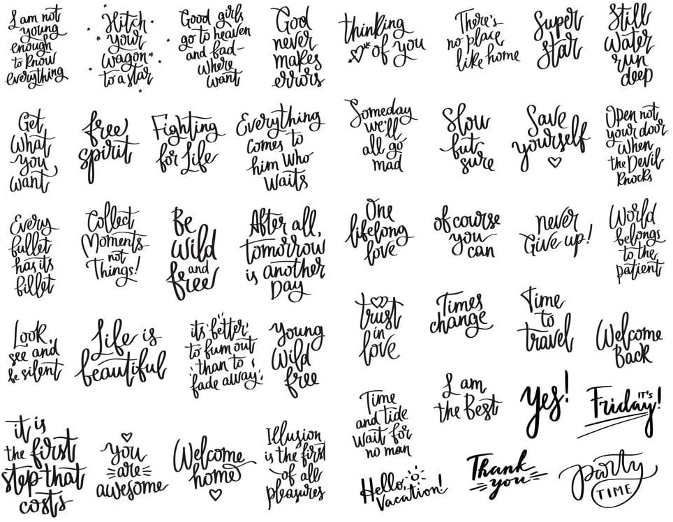 seasonstorm black inspirational words aesthetic happy planner diary journal stationery scrapbooking clipping stickers travel art supplies walmart com