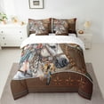 thumbnail image 2 of jejeloiu Rautic Farmhouse Horse 7pcs Bedding Comforter Set,Boho Bohemian Style Queen Bedding Sets,Brown Stars Queen Sheet Sets For Boys Kids,Breathable Home Decor, 2 of 8