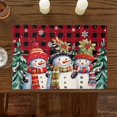 thumbnail image 6 of Christmas Placemats Set of 6 Snowman Place Mats Red Buffalo Plaid Placemat Washable Xmas Tree Snowflake Table Mats for Dining Kitchen Holiday Dinner Party Home Decor 13x19 Inch, 6 of 7
