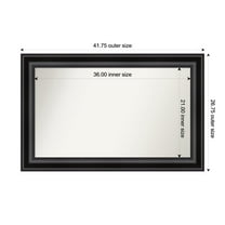 Amanti Art Custom Framed Wall and Bathroom Mirror (26.75 x 41.75 in.), Grand Black Frame