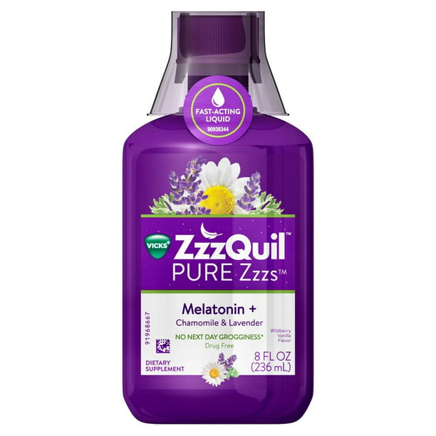 Can You Take Zzzquil While Pregnant Zzzquil Pure Zzzs Melatonin Chamomile Lavender Sleep Aid Liquid Pack Of 4 Walmart Com Walmart Com