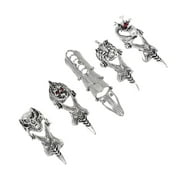 5 PCS Safe Finger Rings Chic Punk Goth Halloween Metal Stylish Gifts Nail Alloy Man