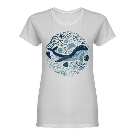 Beautiful Whale Shaped T-Shirt Women -Image by Shutterstock, Female Medium