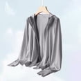 thumbnail image 5 of Vinsonshop Women's Sun Protection Jacket Hoodie Clothing Lightweight Long Sleeve Sun Cover Up Shirt Light Gray 3XL, 5 of 7