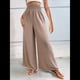 thumbnail image 4 of Pantalones Palazzo de para Mujer, de Pierna , Estilo Bohemio, de Cintura Alta, Informales, para Estar en Casa, para Vacaciones en la Playa. Caqui XL, 4 of 10