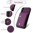 thumbnail image 5 of Furiet Wallet Case for Samsung Galaxy S23 Plus S23+ 5G Tempered Glass Screen Protector Slim Flip Purse Shoulder Strap Card Holder Phone Cover for S23plus 23S + S 23 23+ SM-S916U 6.6 inch Deep Purple, 5 of 8