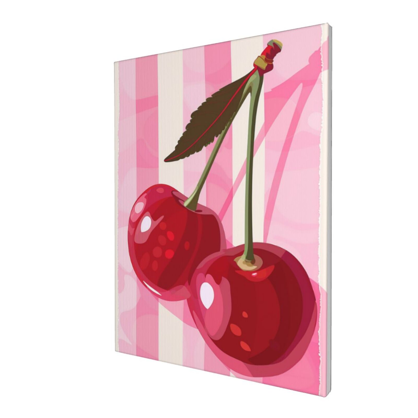 12x16 inch Canvas Hanging Picture Red Cherry,Rustic Home Living Room,Yard,Bathroom,Study Wall Decor Paintings Prints,Funny Gift For Cherry Enthusiast,Modern Art Red Cherry Decor Canvas Poster