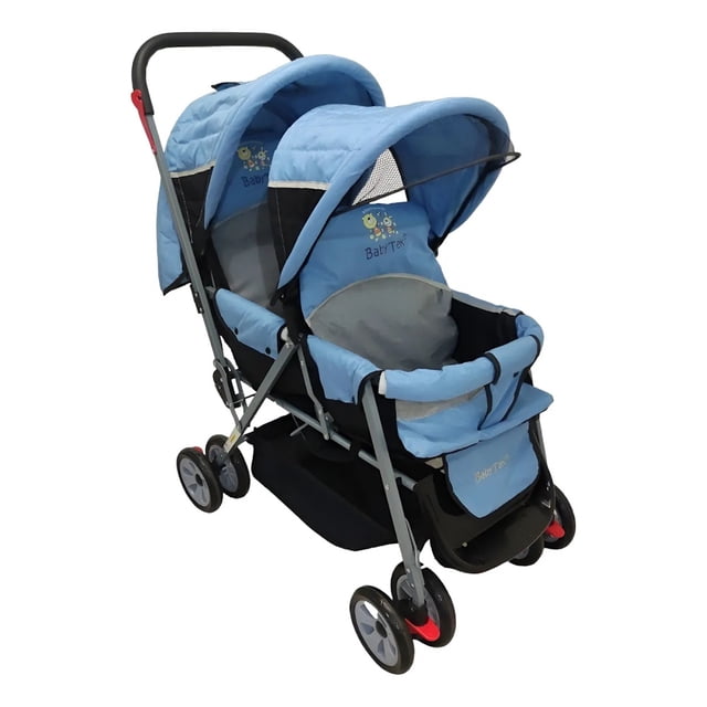 Carriola doble The Baby Shop para bebe y niño, gemelar y moderna Azul