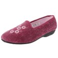thumbnail image 1 of Zedzzz Womens Cathy Floral Embroidered Velour Slippers, 1 of 2