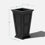 Veradek Brixton Tall 28 Plastic Planter 2-Pack Black