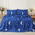thumbnail image 2 of Flymme Queen Size Celestial Sheet Set Blue, Soft Breathable Moon & Star Bedding for Bedroom Decor,Includes 1 Fitted Sheet, 1 Flat Sheet and 2 Pillowcases, 2 of 8