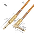 thumbnail image 4 of 10 Feet Electric Guitar Cable 6.35mm 1/4 inch Right Angle Plug Connect Cable, 4 of 10