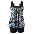 thumbnail image 6 of VISALY 2026 Tankini Swimsuits Two Piece Tummy Control Bathing Suit Floral Flowy Swim Tops with Short Swimwear Flowy Tankini Swimwear Tank Top with Boyshorts Two Piece Bathing Suits White Xxl, 6 of 7
