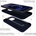 thumbnail image 3 of RIHJIN-for iPhone 13 pro Max Case - Soft Silicone Case with Screen Protector and Camera Lens Protector - Microfiber Lining Anti-Scratch Fullbody Protective Made for 13 pro Max Phone Case 6.7" Navy Bl, 3 of 4