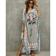 thumbnail image 5 of EDOLYNSA Kaftan Dresses for Women Long Printed Maxi Caftan Dress Swimsuit Cover up Resort Wear, 5 of 8
