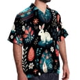 thumbnail image 2 of Easter Men's Short Sleeve Button Down Poplin Hawaiian Shirt for Summer Beach, Casual Printed Unisex Style, 2 of 6