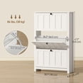 thumbnail image 3 of HOMCOM Armoire à Chaussures Étroite avec 3 Tiroirs Basculants, Armoire de Rangement pour Chaussures, Blanc, 3 of 10