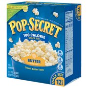 (4 pack) Pop Secret Microwave Popcorn, 100 Calorie Butter Flavor, 1.1 oz Mini Bags, 12 Ct