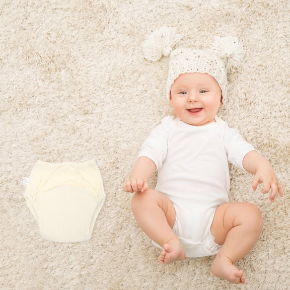 OUNONA 1Pc Potty Training Pants Washable Breathable Light Yellow Cotton Diaper Pants