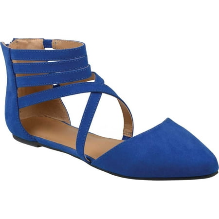 

Women s Journee Collection Marlee Pointed Toe Flat Blue Faux Suede 8.5 M