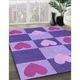 thumbnail image 3 of Ahgly Company Machine Washable Indoor Round Transitional Bright Lilac Purple Area Rugs, 6' Round, 3 of 7