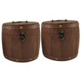thumbnail image 4 of Raindrops 2 Sets Tea Holder Wooden Tea Carrier Vintage Tea Case Tea Leaf Box (Light Brown), 4 of 8
