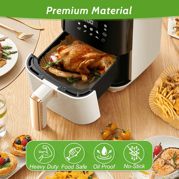 Air Fryer Disposable Baking Paper, 30-Pack Oil-Proof Silicone Coated Sheets for Fryer, Baking, and Cooking