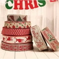 thumbnail image 4 of Christmas Ribbon Snowflake Xmas Tree Pattern Diy Bowknot Gift Box Strap Sewing Fabric For Home Merry Party Stair Decor Linen 2M, 4 of 8