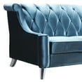 thumbnail image 2 of Barrister Blue Velvet Loveseat Crystal Buttons Chrome Legs, 2 of 5