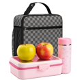 thumbnail image 6 of Gray and Black Checkered Pattern Insulated Lunch Bag Teens,Lunch Box for Men Women for Work,Picnic or Travel,10.2x9.5x4.3 Inches,8 Can Capacity, 6 of 6